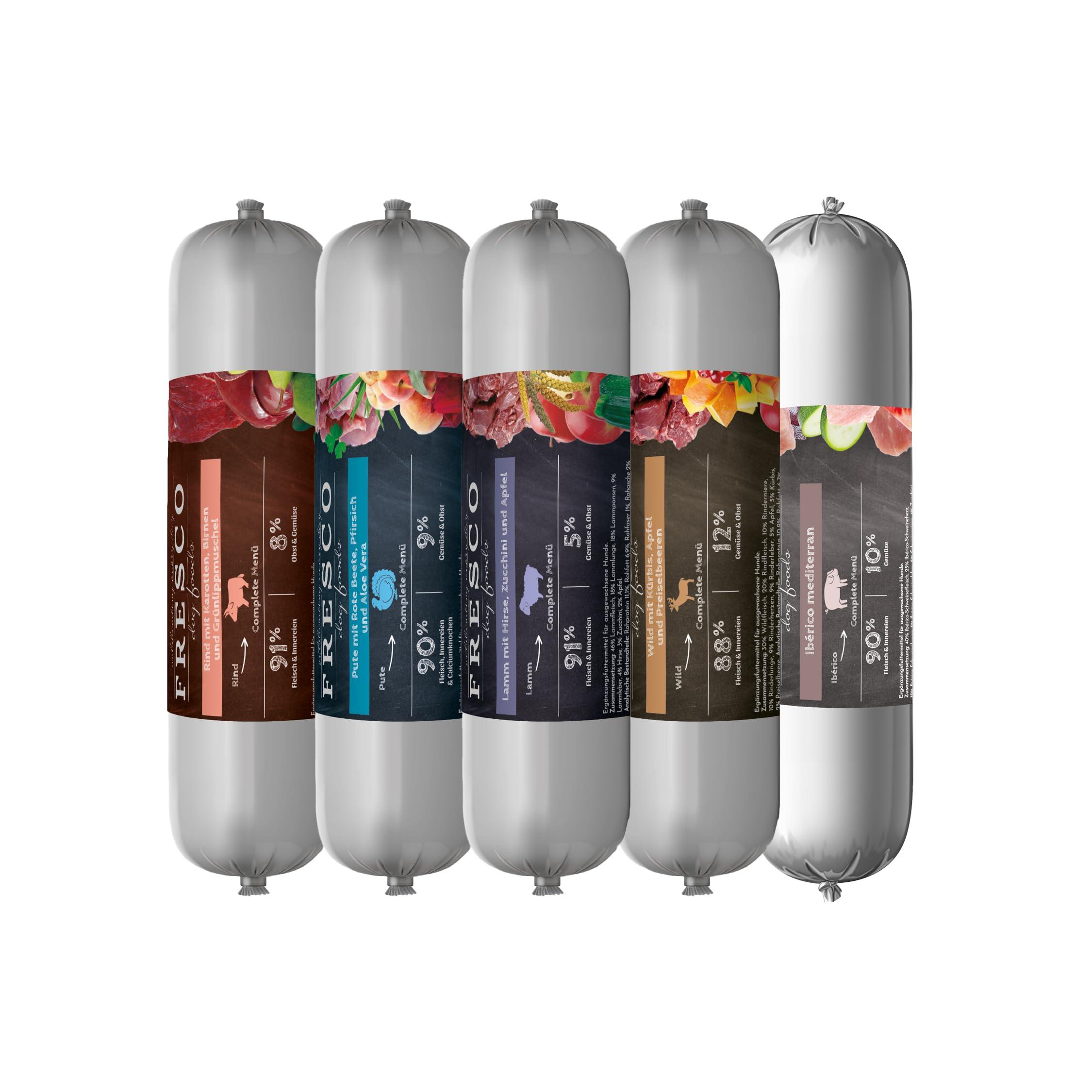 FRESCO Dog – BARF Hundewurst Probierpaket · 5×400 g · 5 Sorten