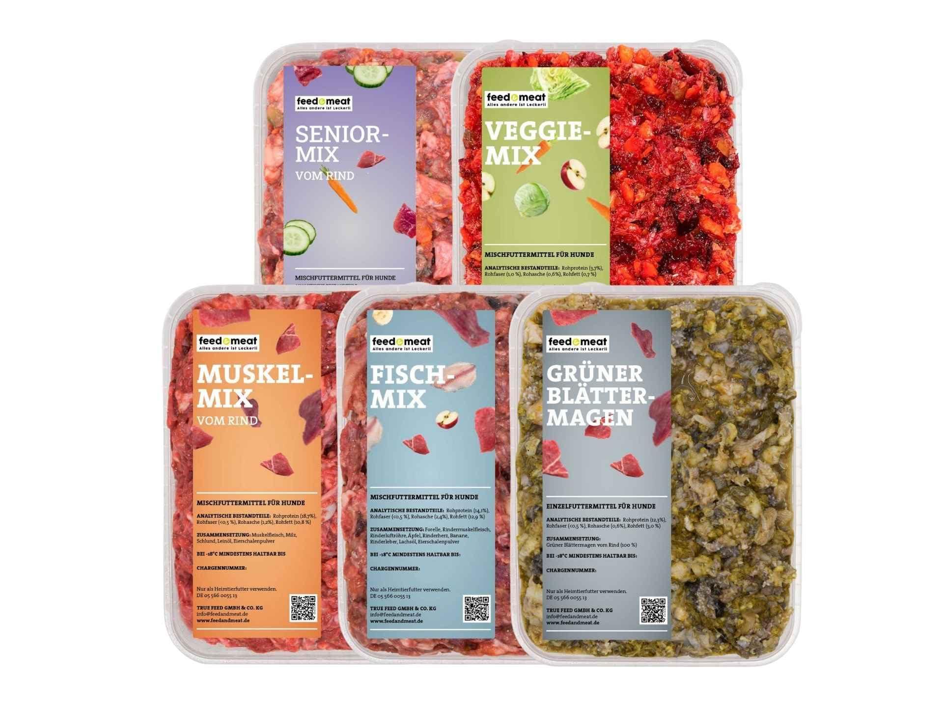 feed&meat – BARF-Seniorpaket · 22 Schalen · speziell für ältere Hunde