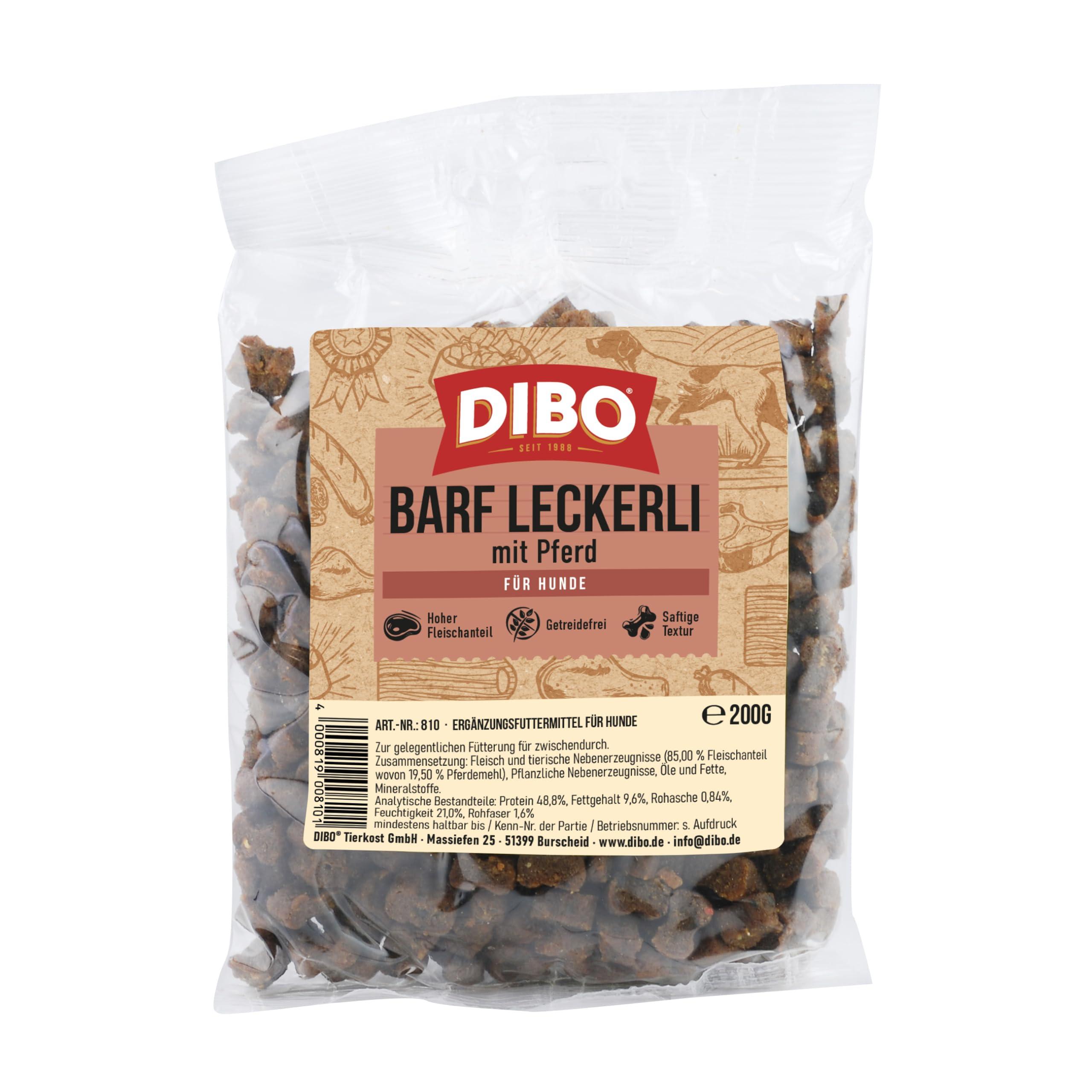 DIBO – BARF-Leckerli Pferd · 200 g · Trainingssnack